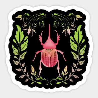 Beetle Power Pose (Hercules Beetle) Sticker